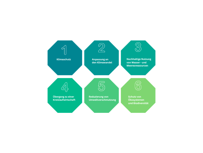 Die sechs Ziele der EU-Taxonomie